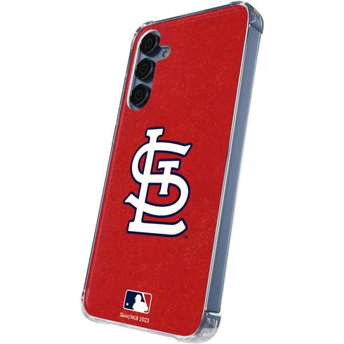 MLB St. Louis Cardinals - Solid Distressed Galaxy A35 5G Clear Case